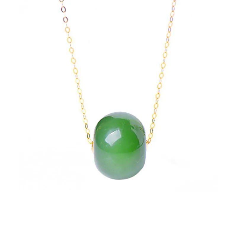 Creative New Design Natural Hetian Jasper Bead Pendant Ladies Necklace
