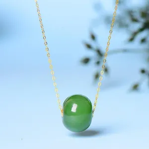 Creative New Design Natural Hetian Jasper Bead Pendant Ladies Necklace