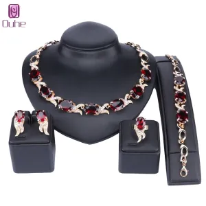 Crystal Trendy Necklace Jewelry Sets Party Women Bridal Necklace