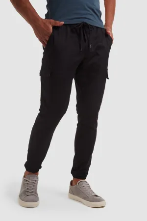 Cuffed Cargo Pants in Black