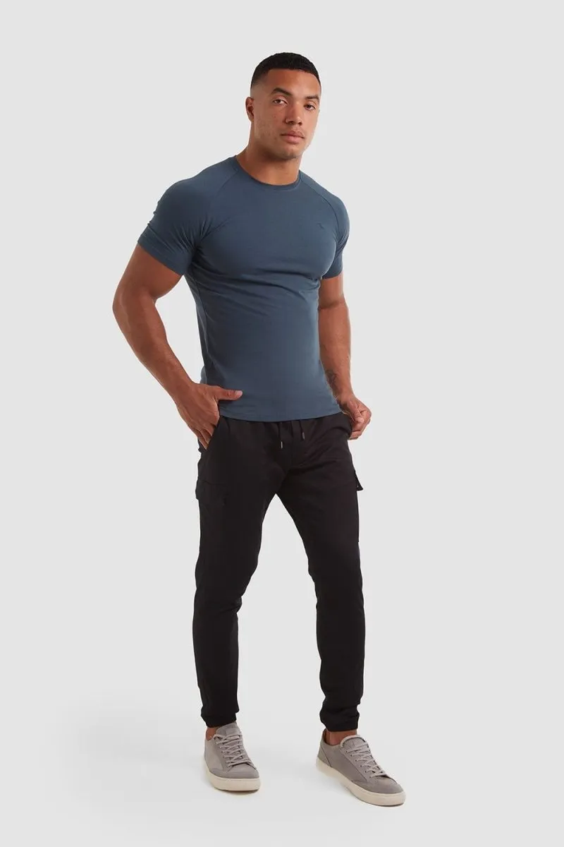 Cuffed Cargo Pants in Black