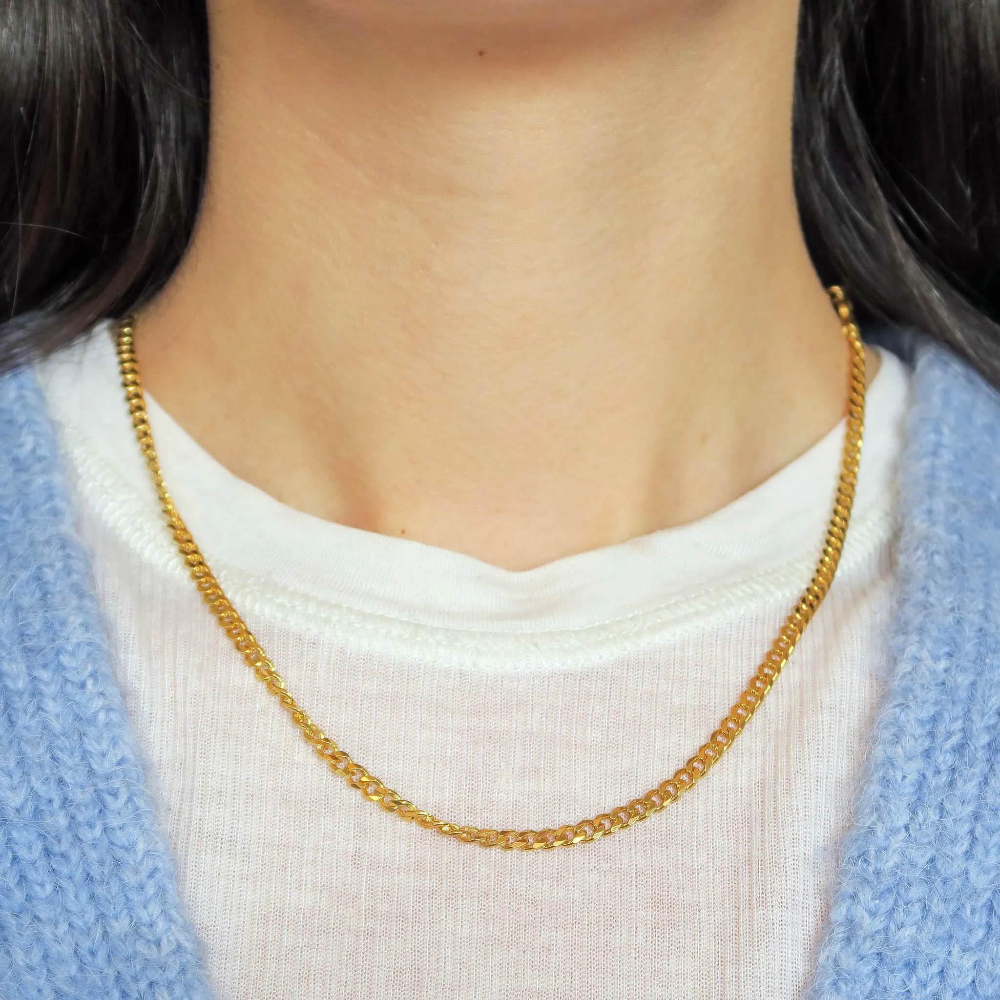 Curb Chain Necklace Gold Vermeil