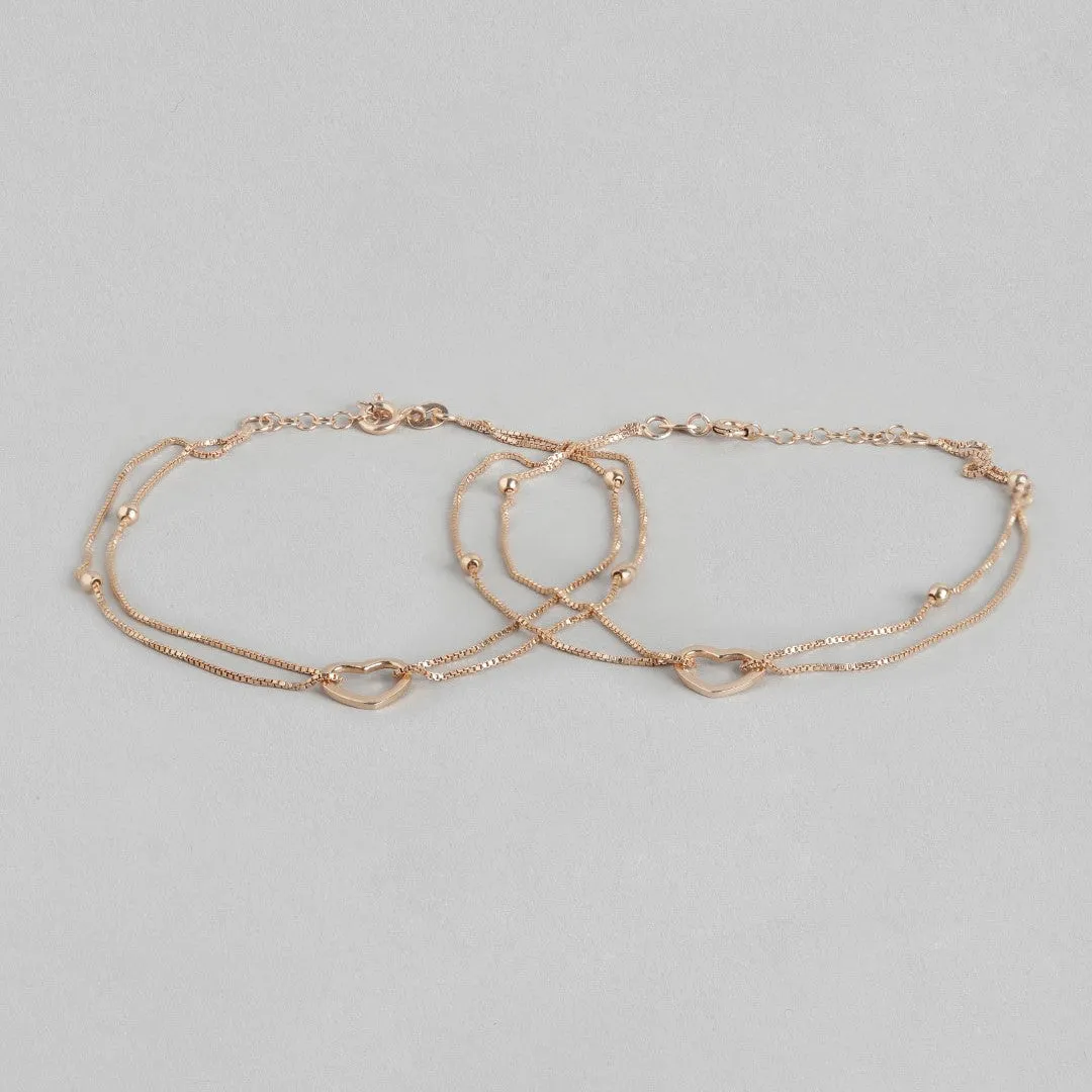 Dainty Silver Heart 925 Silver Anklets