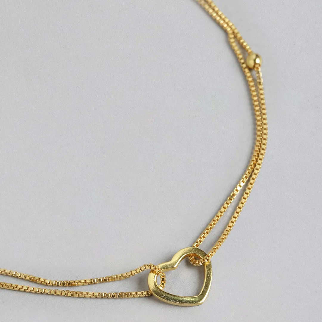Dainty Silver Heart Gold Plated 925 Silver Anklets