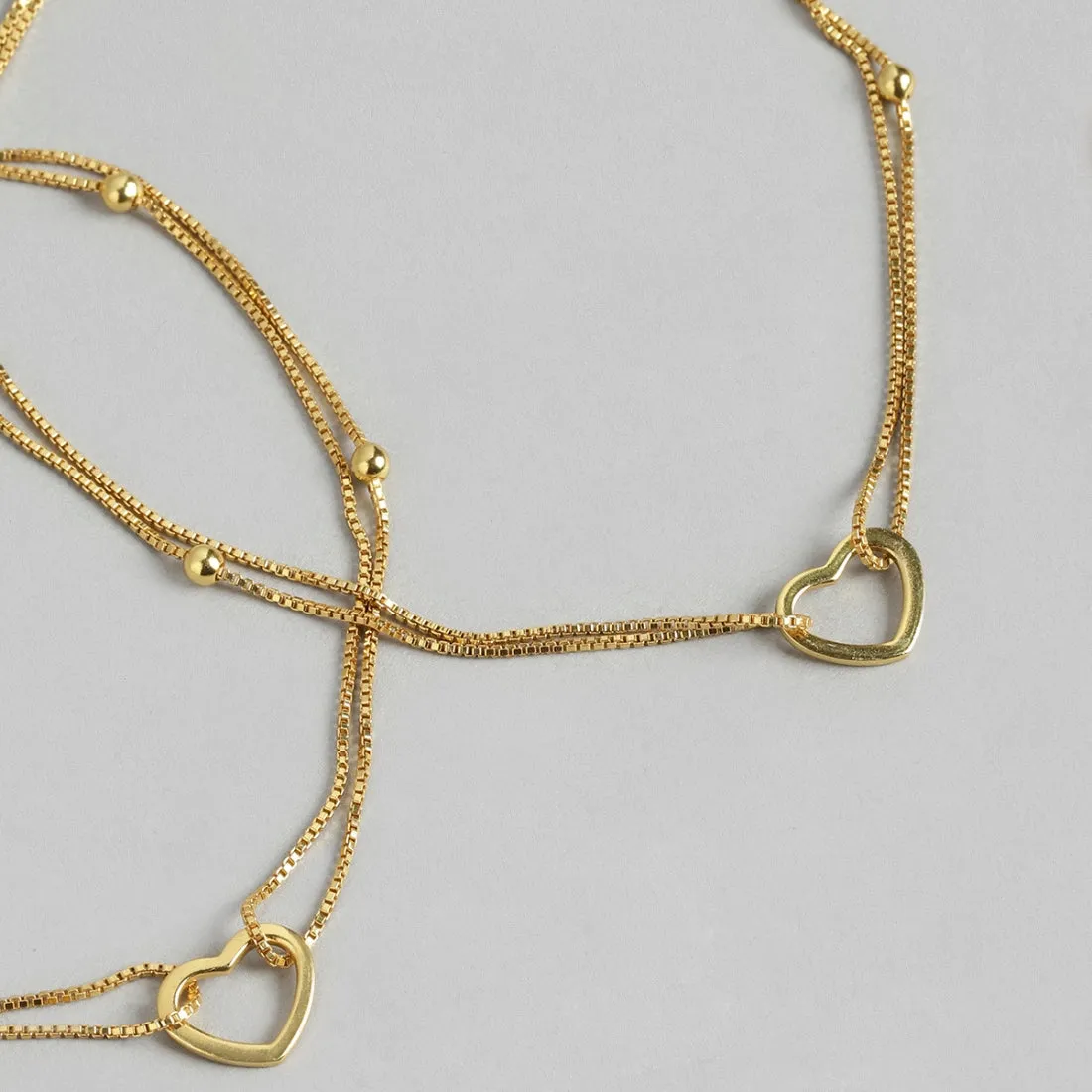 Dainty Silver Heart Gold Plated 925 Silver Anklets
