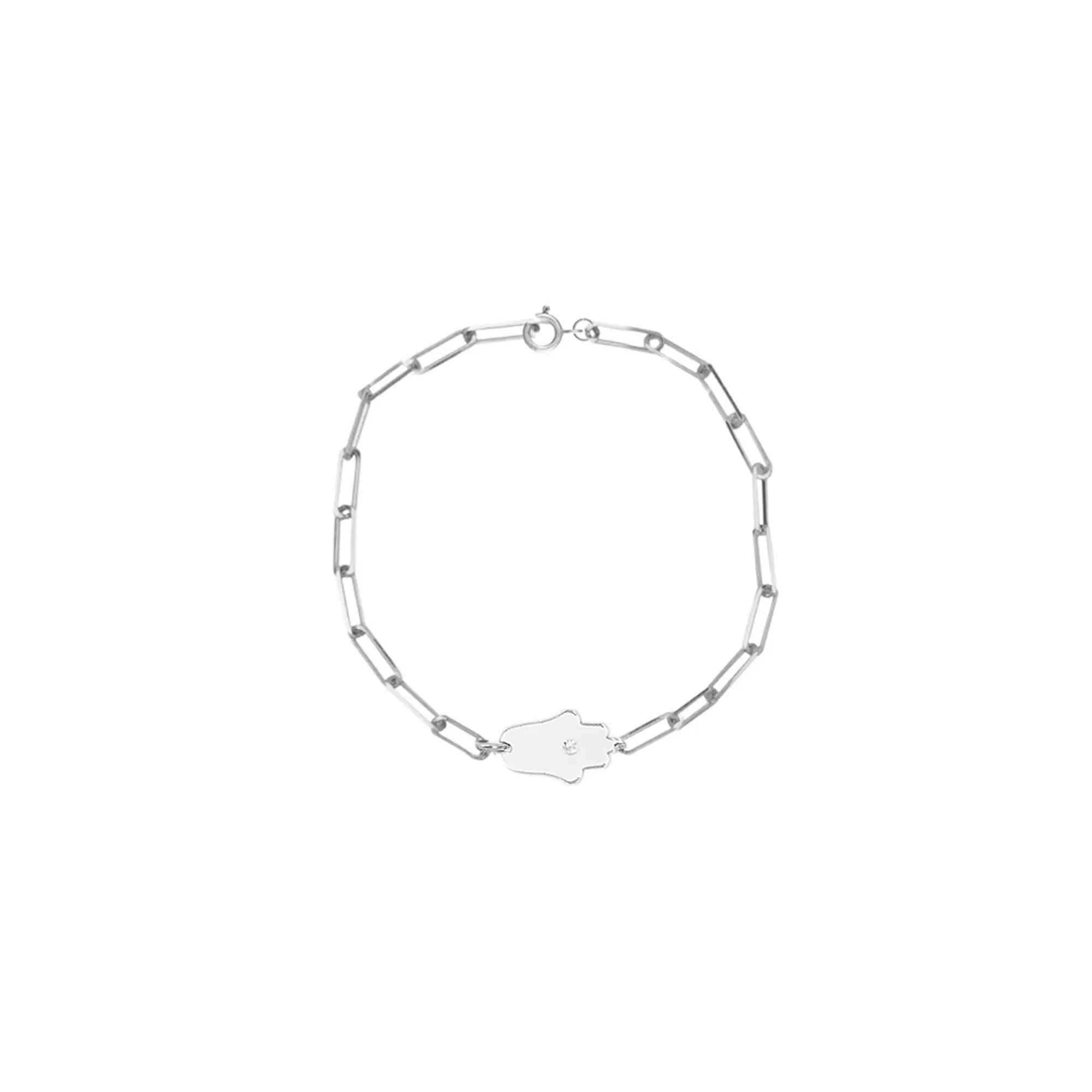 Dani Hamsa Diamond Paperclip Bracelet | Anklet