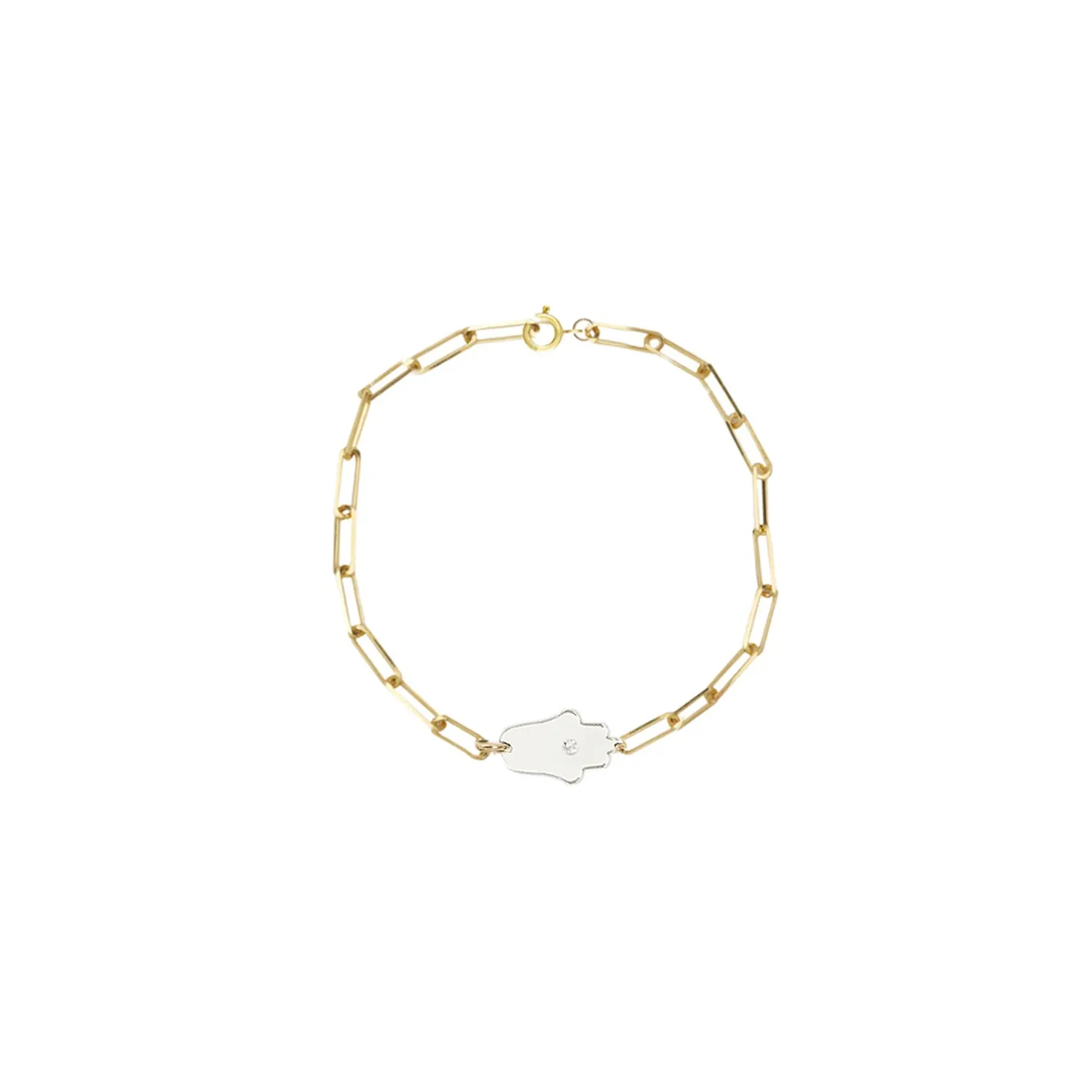 Dani Hamsa Diamond Paperclip Bracelet | Anklet