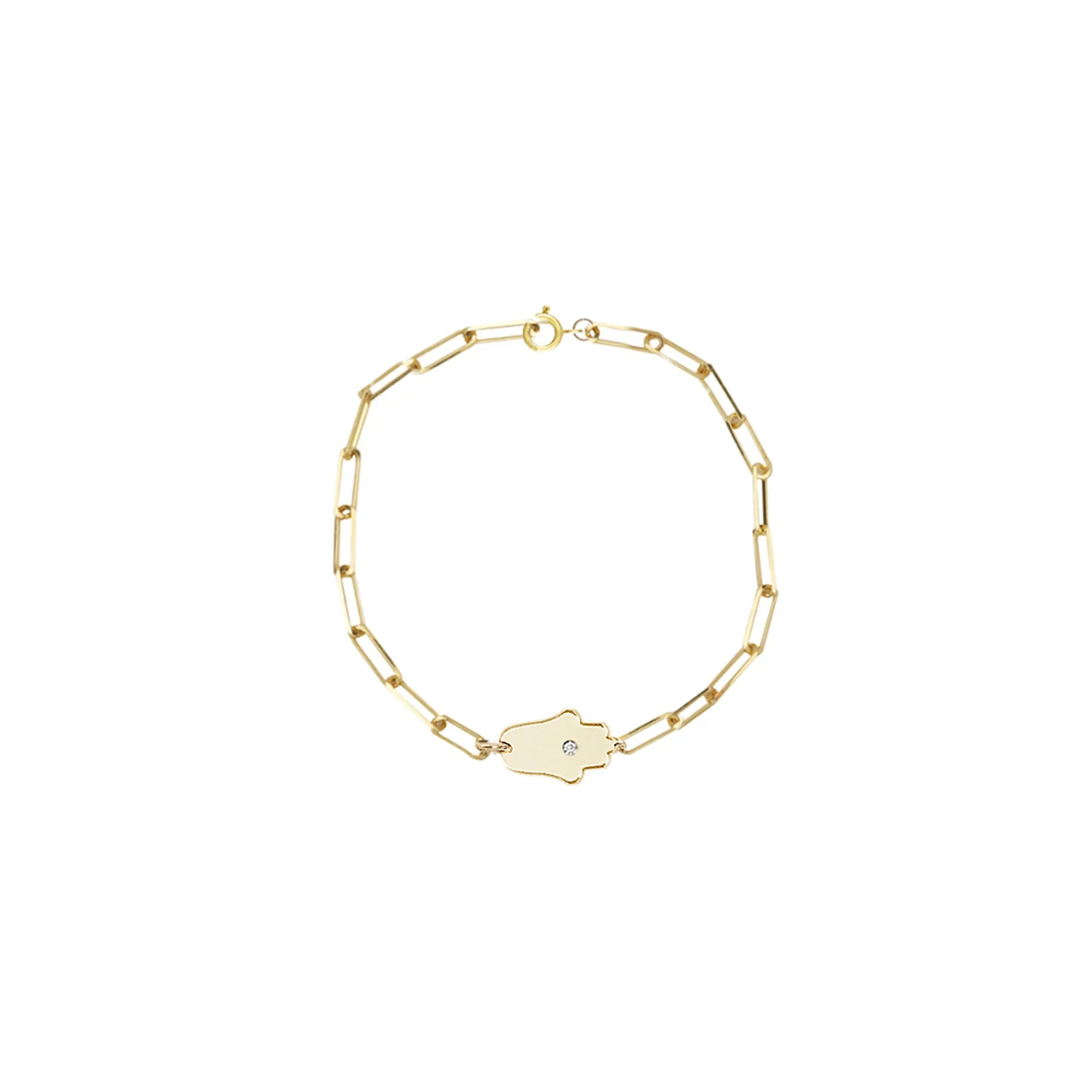 Dani Hamsa Diamond Paperclip Bracelet | Anklet