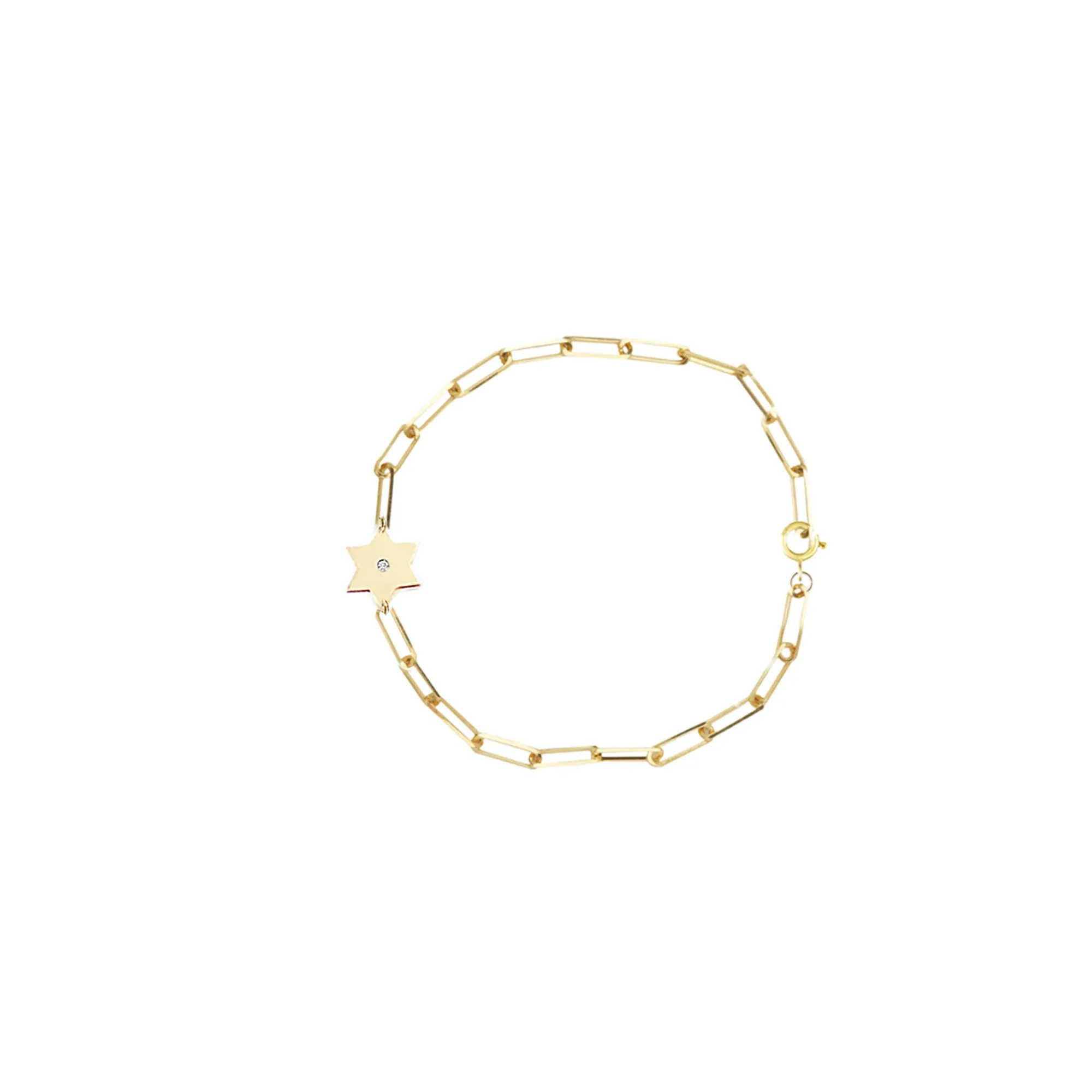 Dani Star of David Diamond Paperclip Bracelet | Anklet