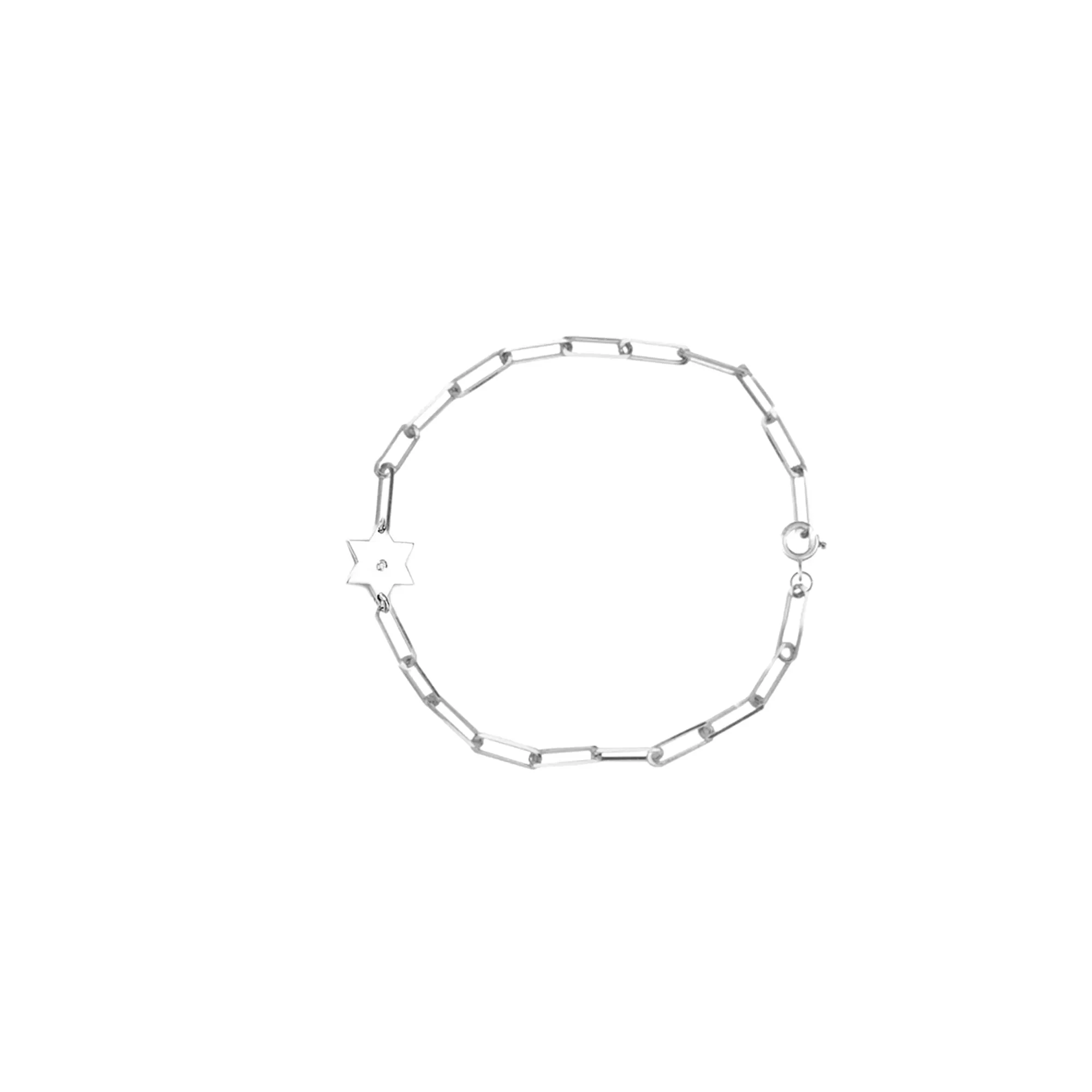 Dani Star of David Diamond Paperclip Bracelet | Anklet