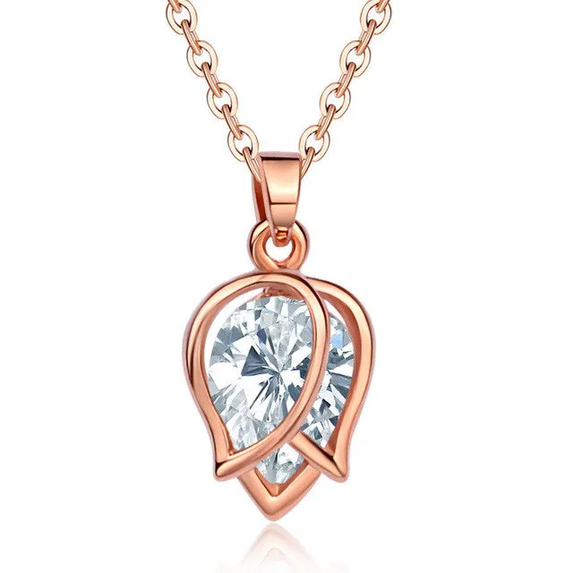 Delicated Rhinestone Tulips Flower Necklaces for Women
