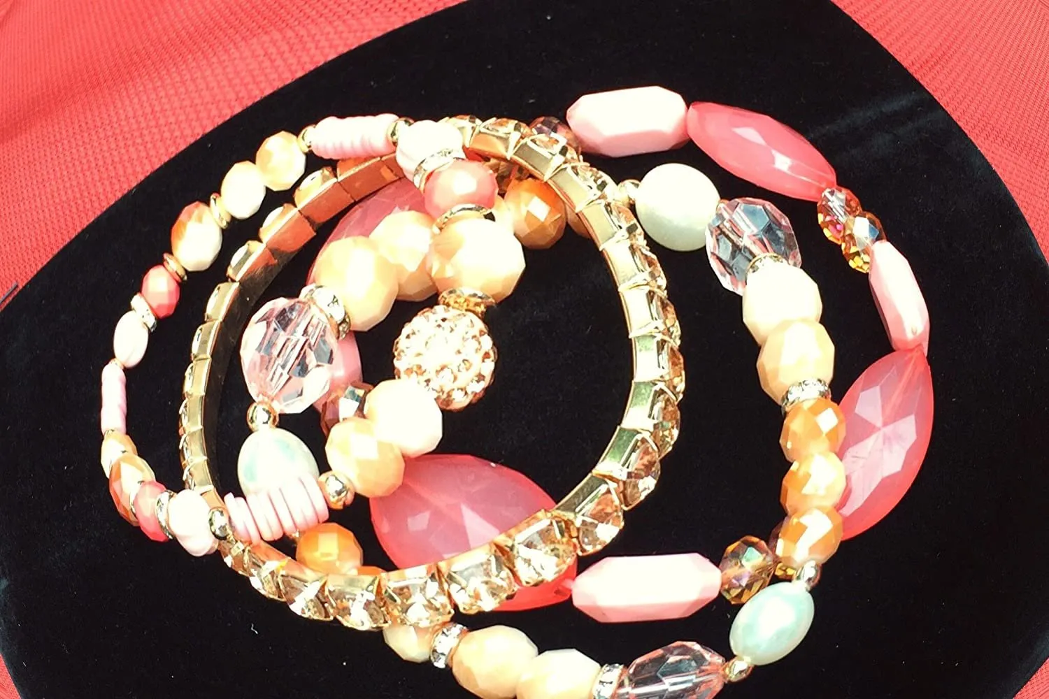 Designer Bohemian Style Crystal Pearls Jewelry Bijoux Fashion Gold Color Alloy Colorful Enamel Rhinestone Flower Multi Layer Bangles Sets by Elite Trend