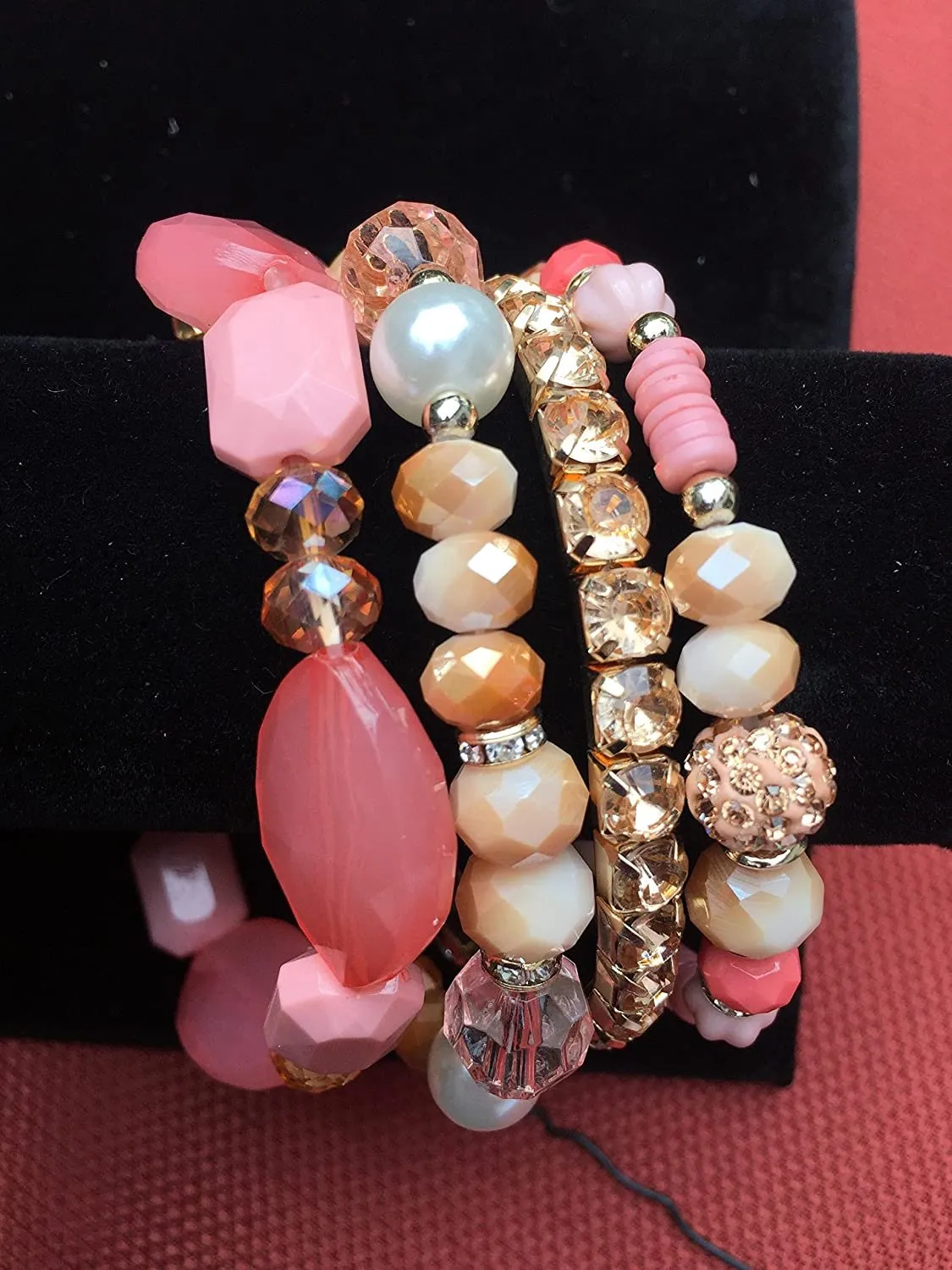 Designer Bohemian Style Crystal Pearls Jewelry Bijoux Fashion Gold Color Alloy Colorful Enamel Rhinestone Flower Multi Layer Bangles Sets by Elite Trend