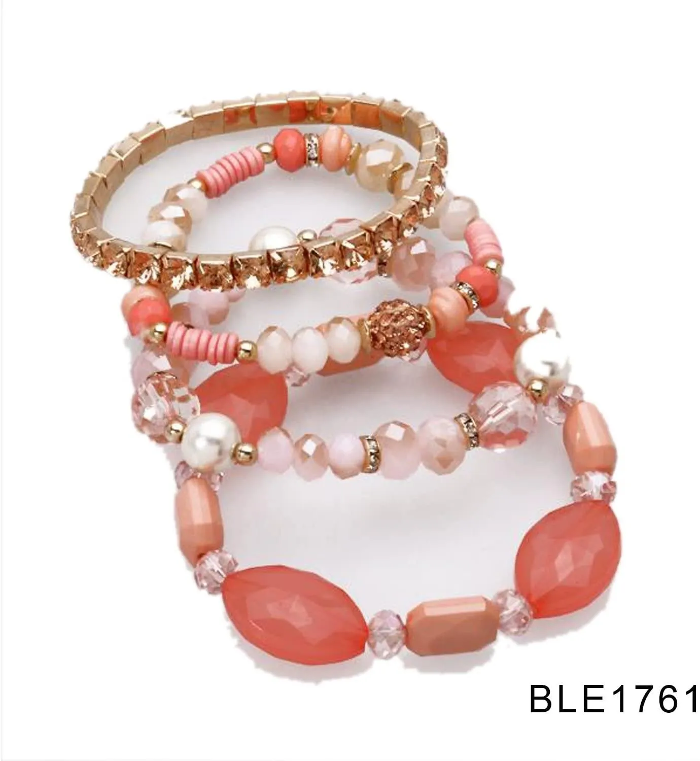Designer Bohemian Style Crystal Pearls Jewelry Bijoux Fashion Gold Color Alloy Colorful Enamel Rhinestone Flower Multi Layer Bangles Sets by Elite Trend