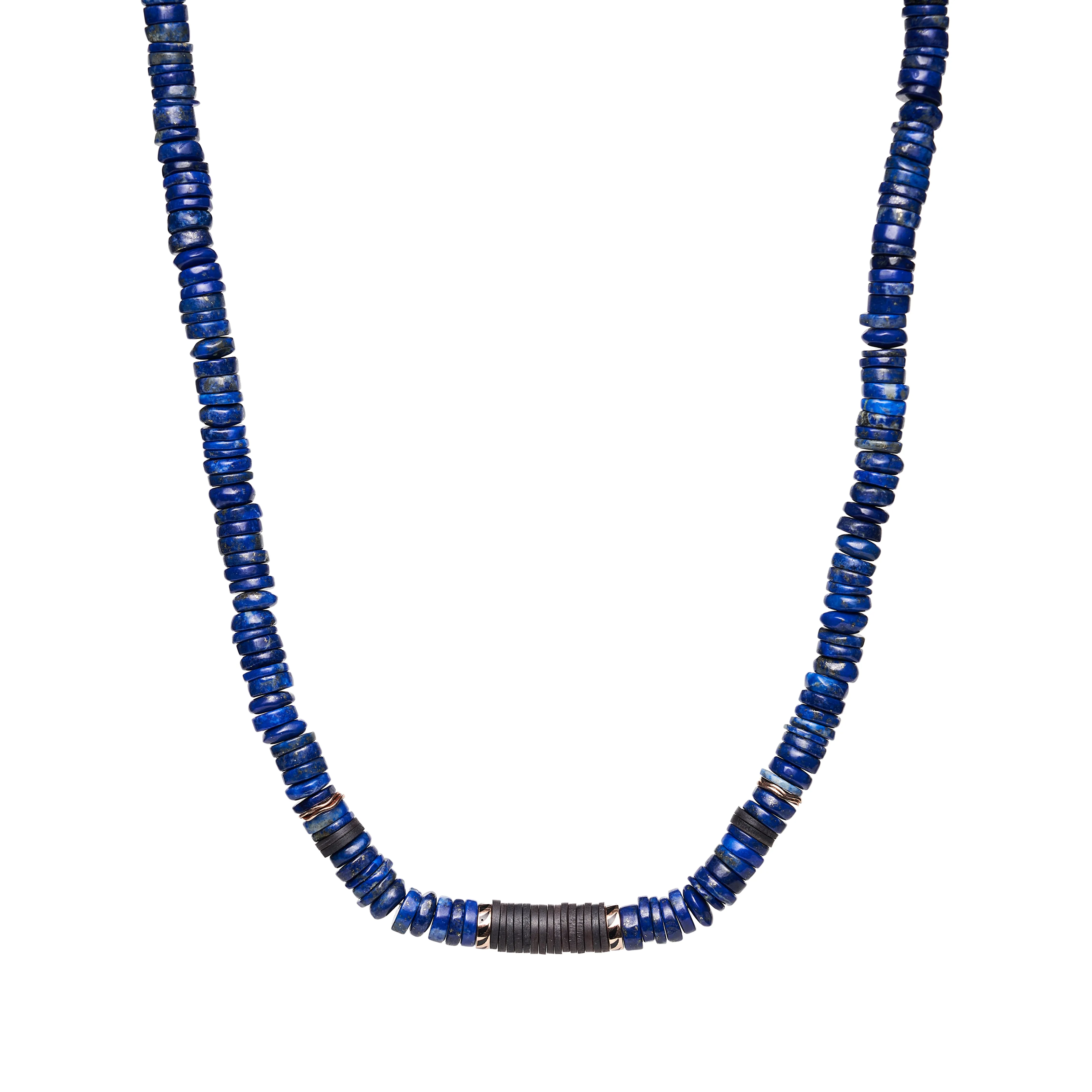 Dezso 18k Classic Lapis & Coco Shell Puka Necklace, 5mm