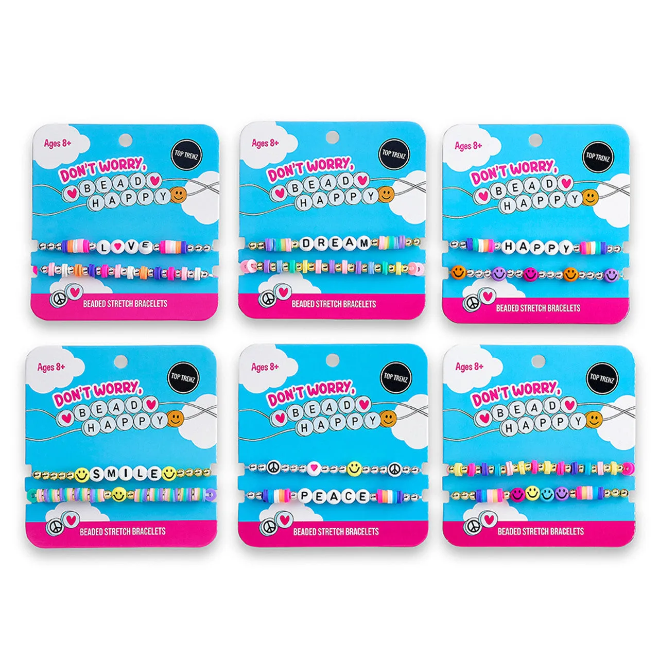 Don't Worry Bead Happy -Stretch Beaded Bracelets