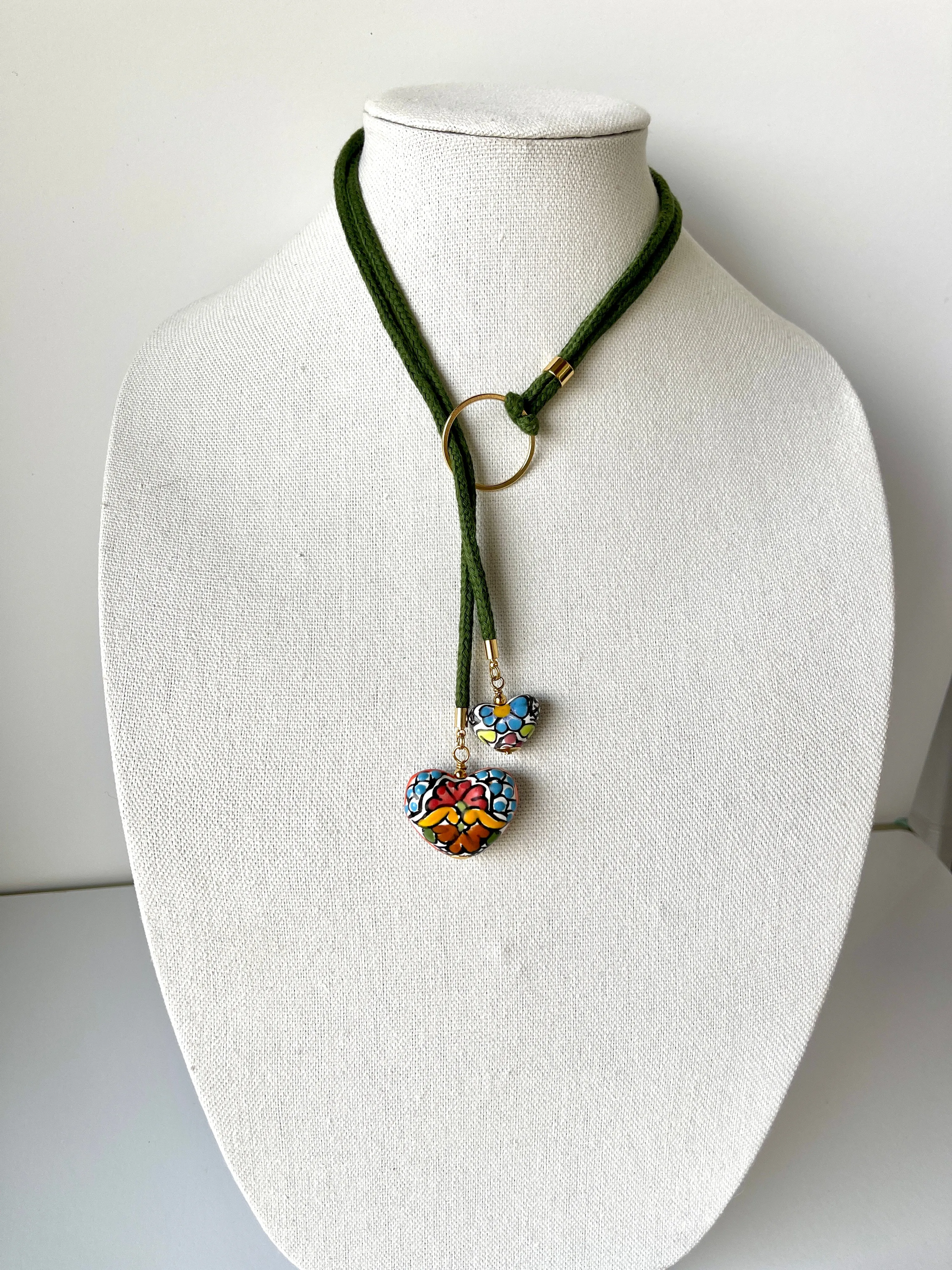 Double Heart Talavera Necklace