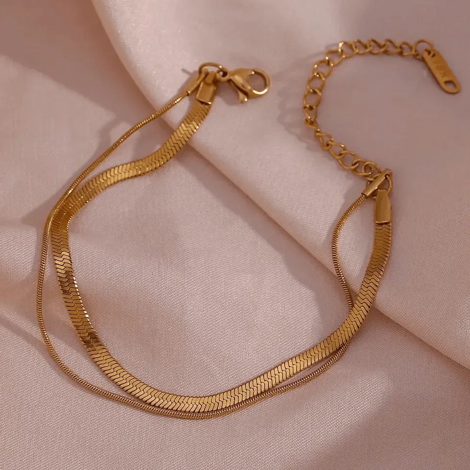 Double Layer Snake Chain Bracelets