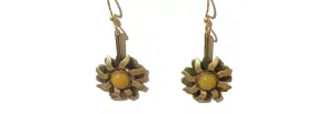 Earrings Abstract Sun Drop- Silver Forest