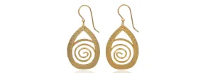 Earrings Hammered Teardrop with Coil - Silver Forest