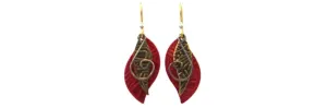 Earrings Lanyard Paisley w/Coil - Silver Forest