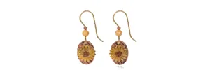 Earrings Warm Sunflower Drop- Silver Forest