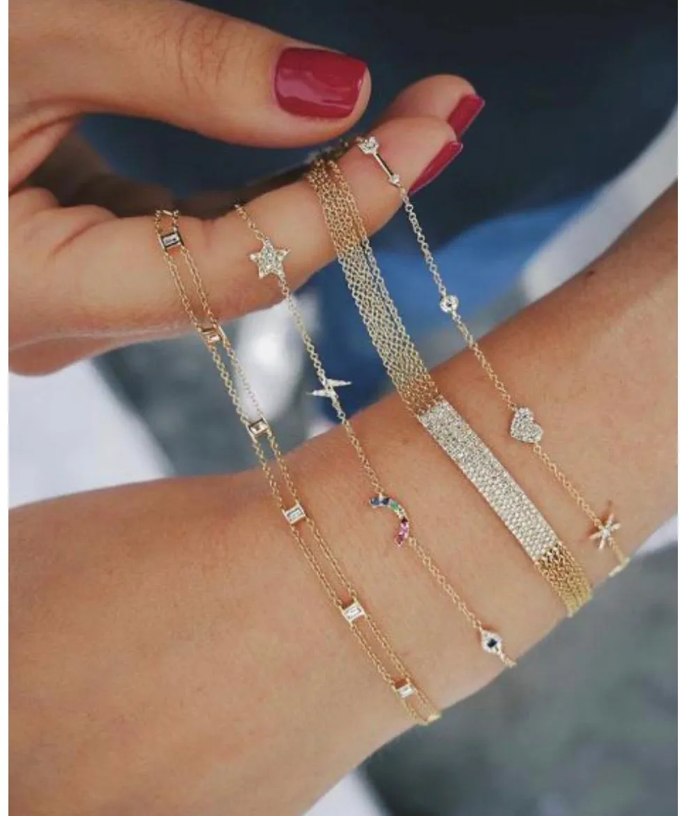 Ef collection 14k diamond cosmic charm bracelet-