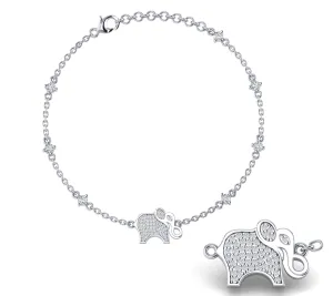 Elephant Sterling Silver Anklet