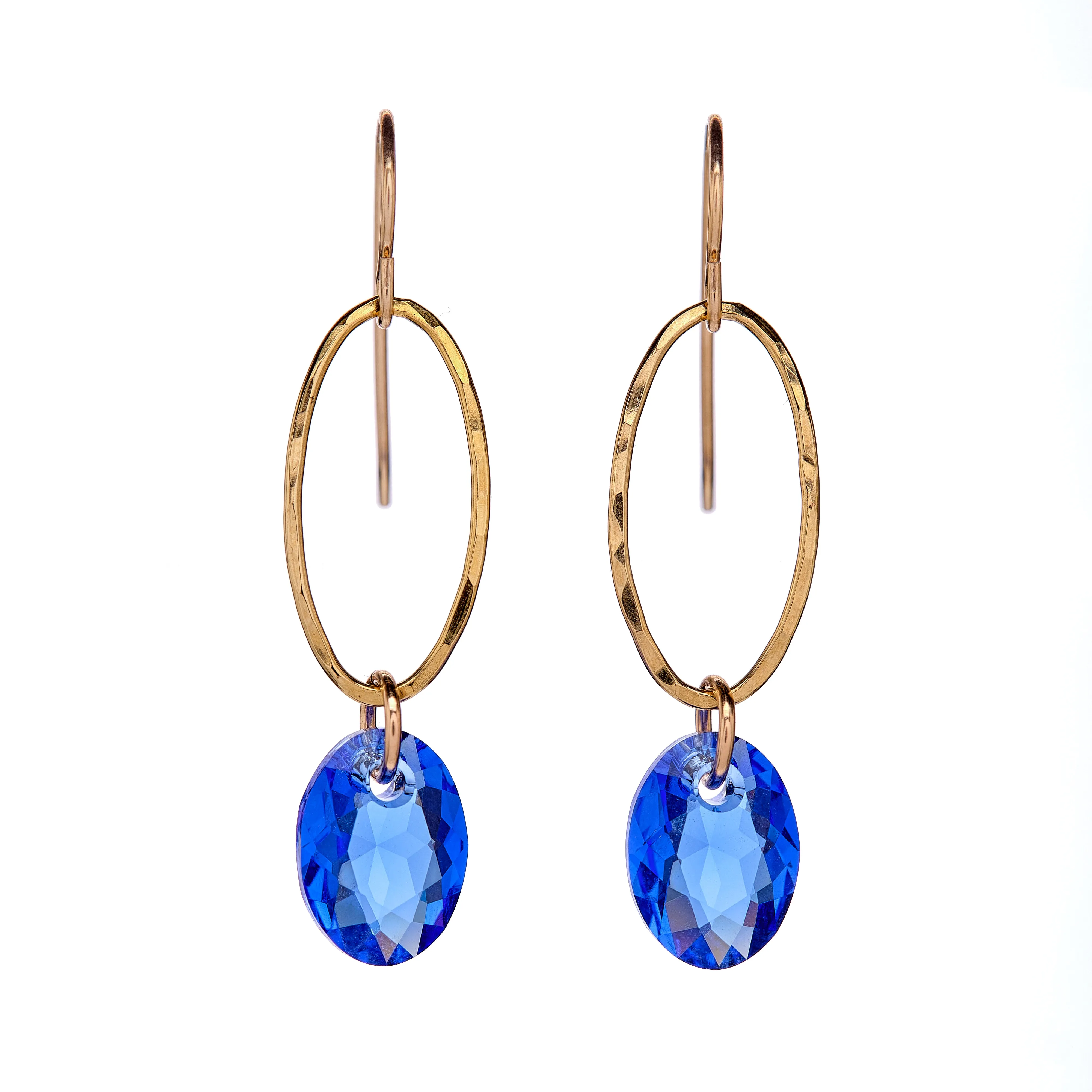 Elliptic Oval Drop Earrings