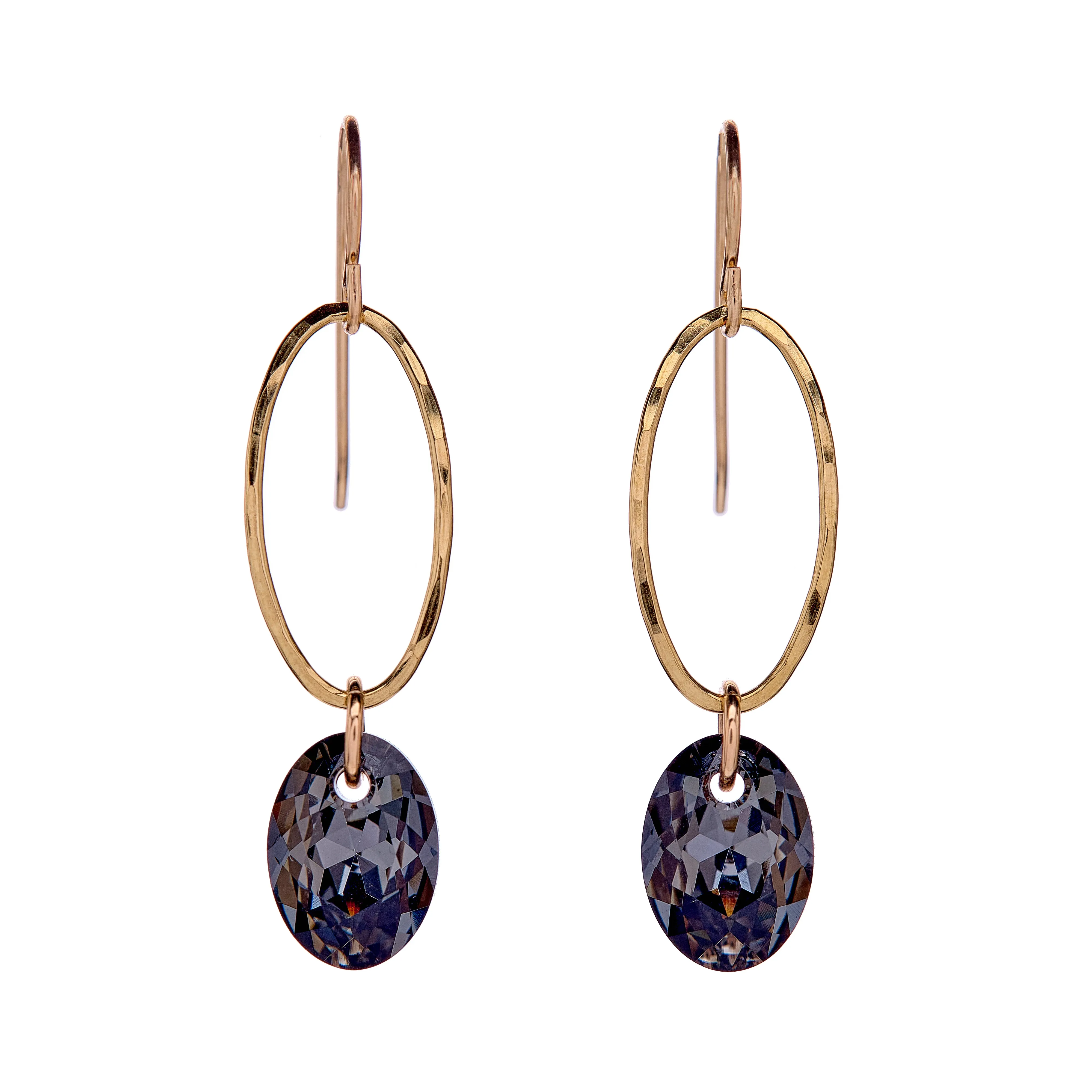 Elliptic Oval Drop Earrings
