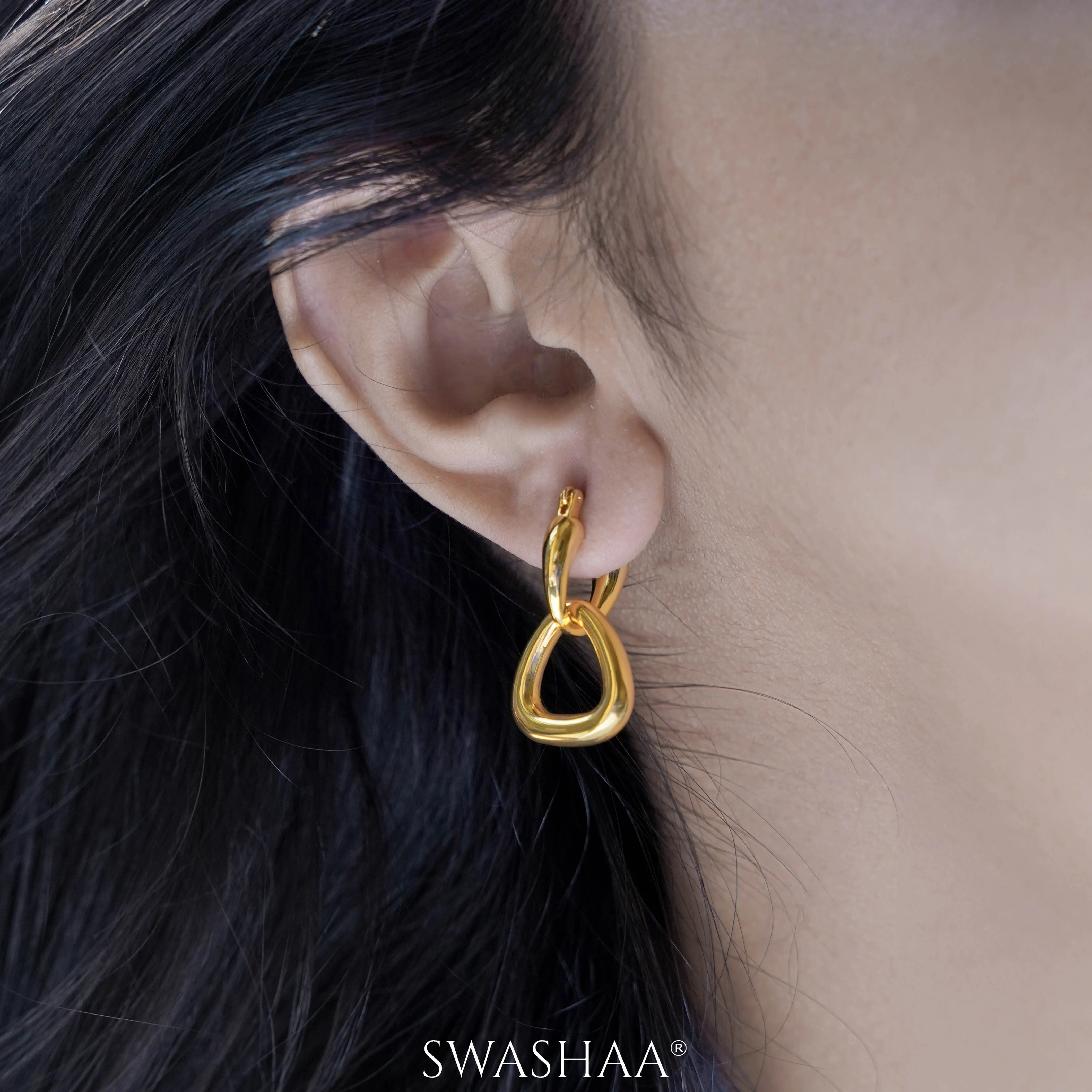 Elora 18K Gold Plated Hoop Earrings