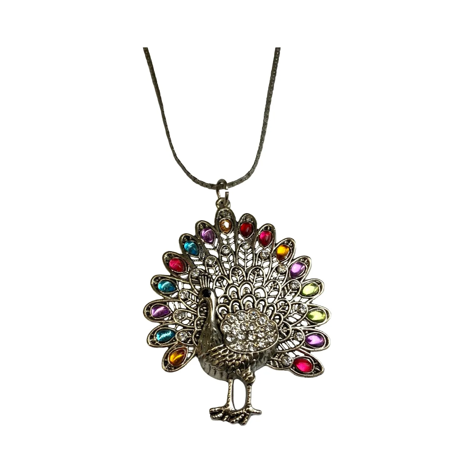 Embellished Peacock Statement Necklace