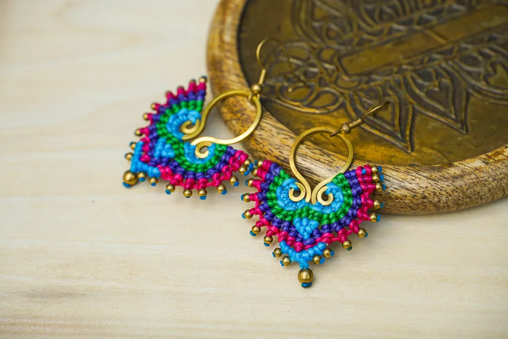 Enchanted Waves Micro Macrame Boho Earrings