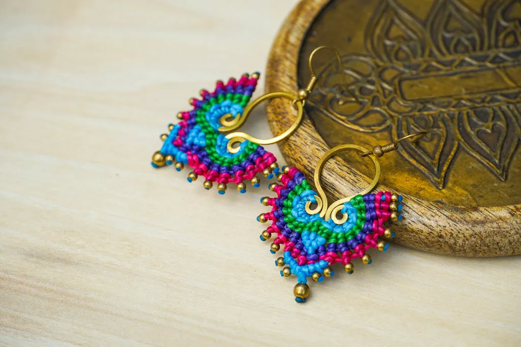 Enchanted Waves Micro Macrame Boho Earrings