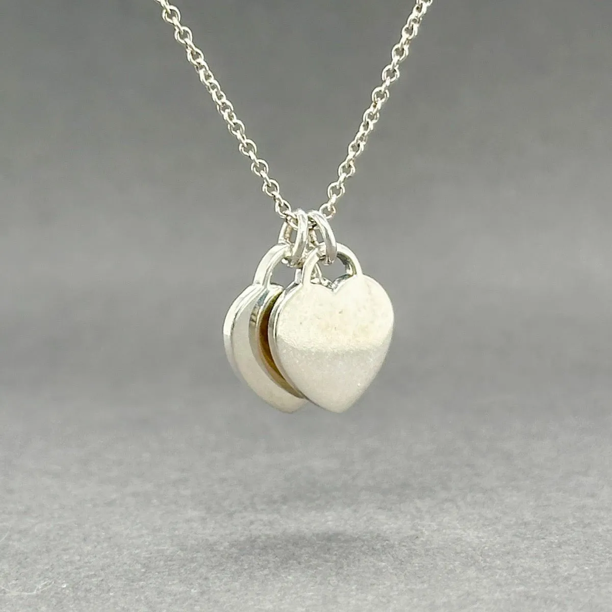 Estate Tiffany & Co. SS Mini Double Heart Pendants
