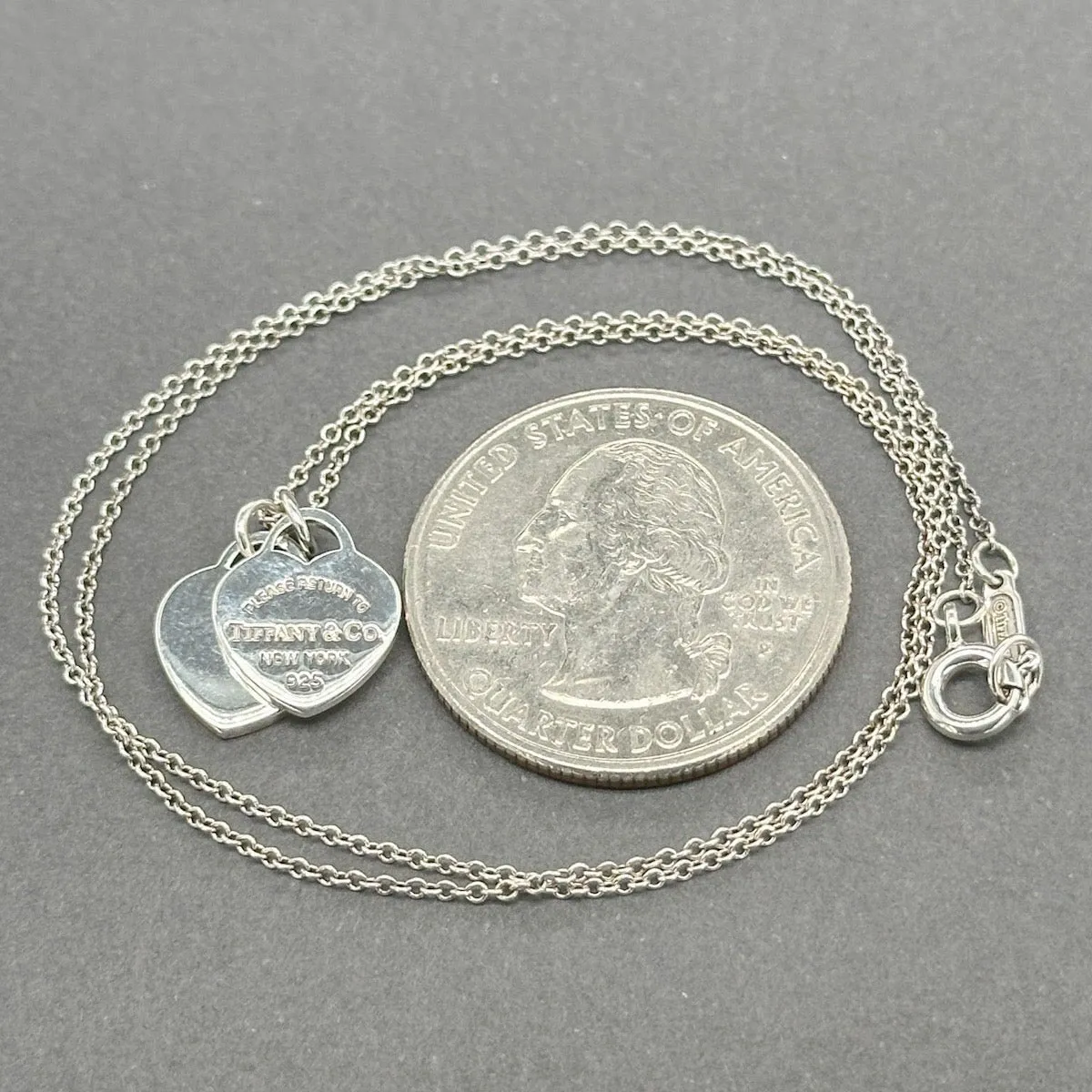 Estate Tiffany & Co. SS Mini Double Heart Pendants