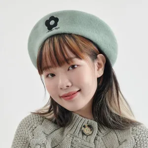 Event! Flower Wool Beret [Green]