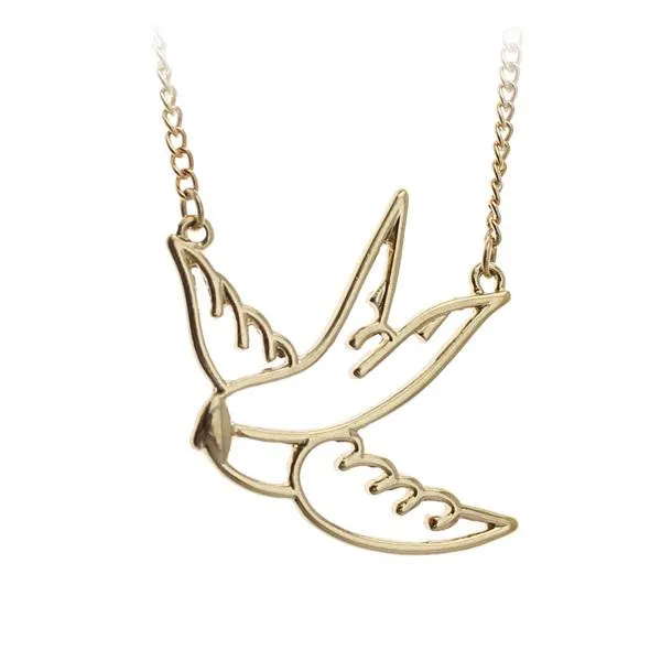 Fashion Gold Cute Swallow Short Choker Necklace
