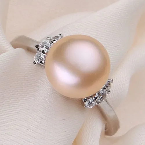 Fashion Pearl Ring Pearl Jewelry Natural Freshwater Pearl 925 Sterling Silver Jewelry Rings