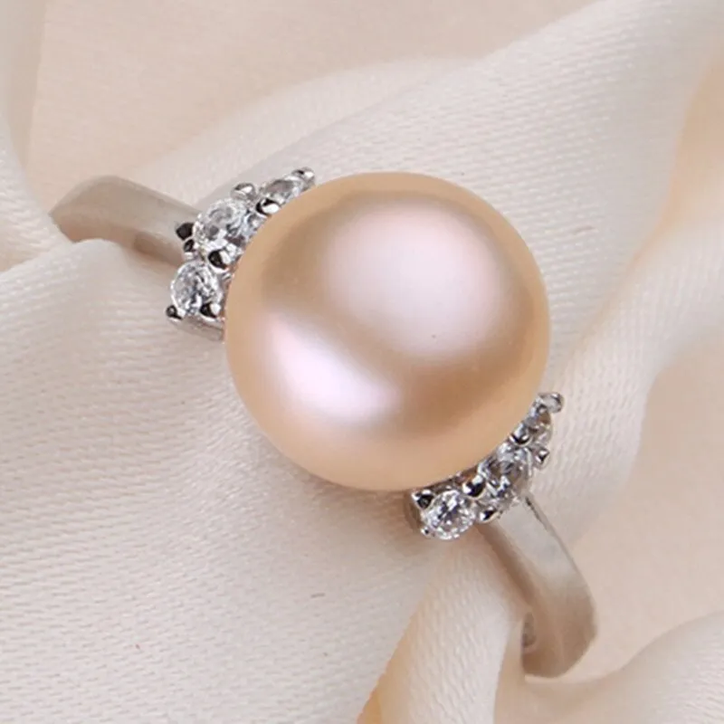 Fashion Pearl Ring Pearl Jewelry Natural Freshwater Pearl 925 Sterling Silver Jewelry Rings