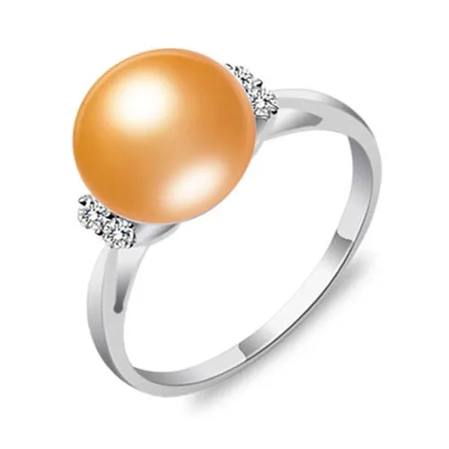 Fashion Pearl Ring Pearl Jewelry Natural Freshwater Pearl 925 Sterling Silver Jewelry Rings