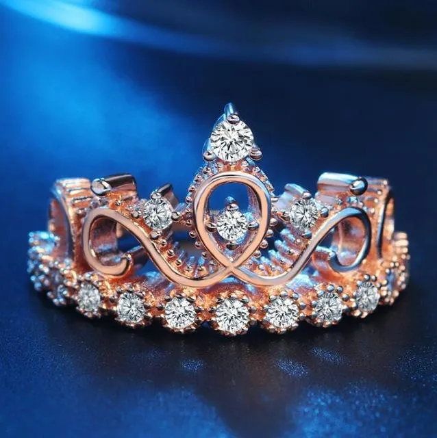 Fashion Tiara Wedding Engagement Ring