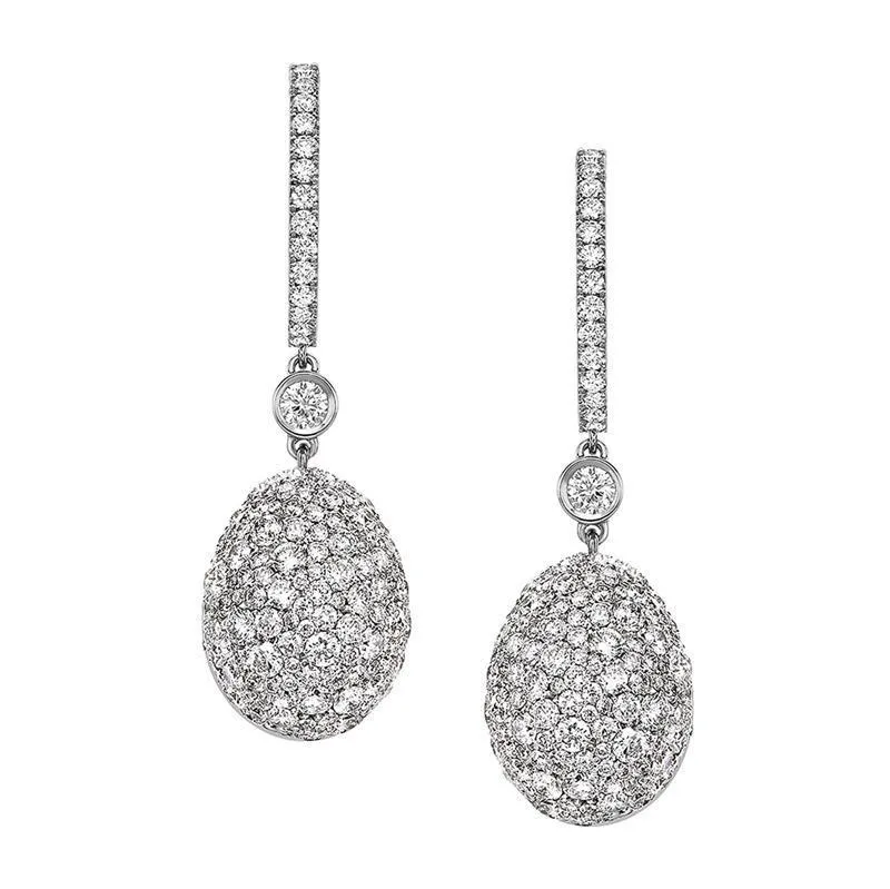 FEmotion 18ct White Gold Diamond Drop Earrings