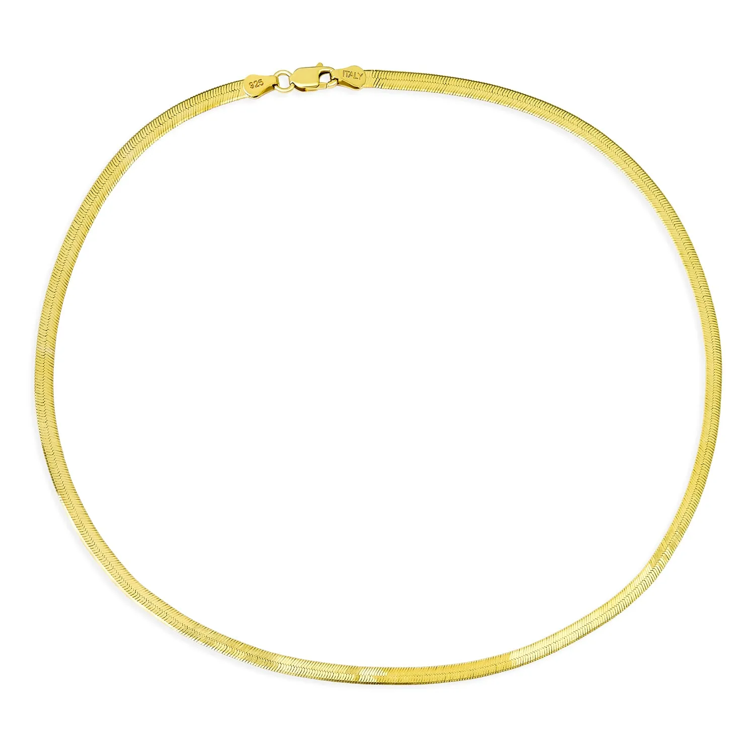 Flat Flexible 14k Gold Overlay Sterling Silver Chain Necklace Made Italy 16-24"