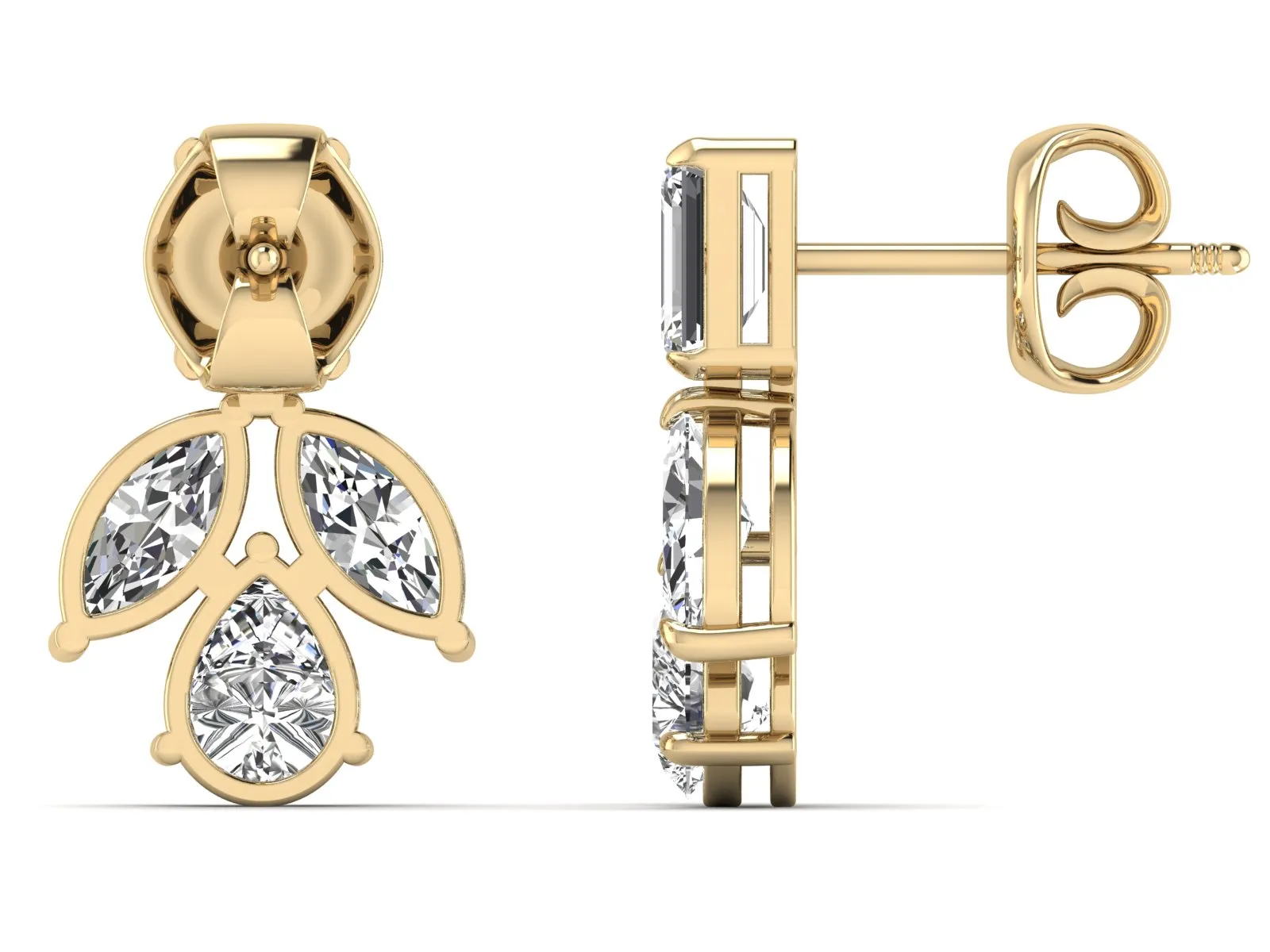 Floral Designer, Dangle Earrings - 6.51 ct.
