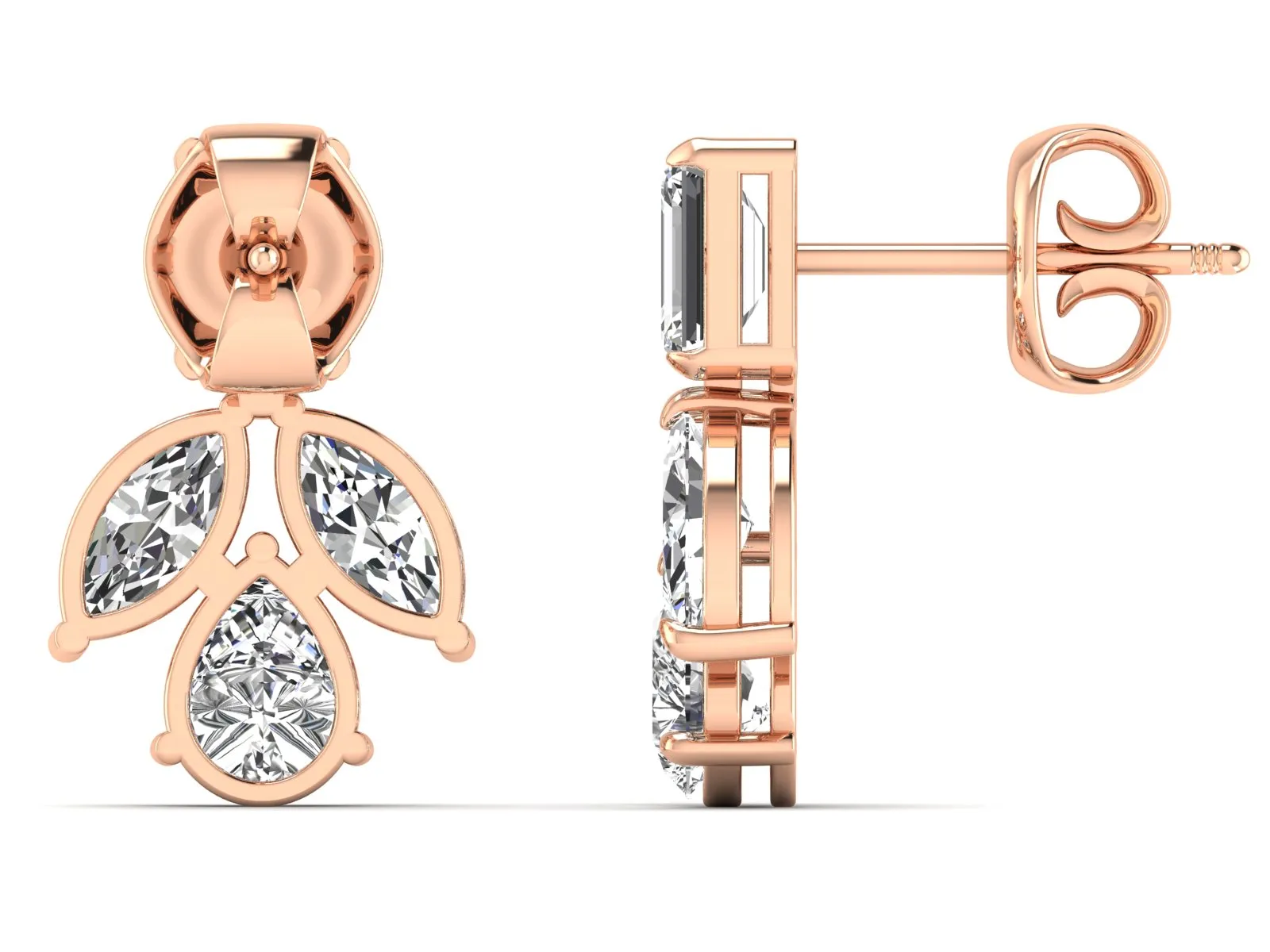 Floral Designer, Dangle Earrings - 6.51 ct.