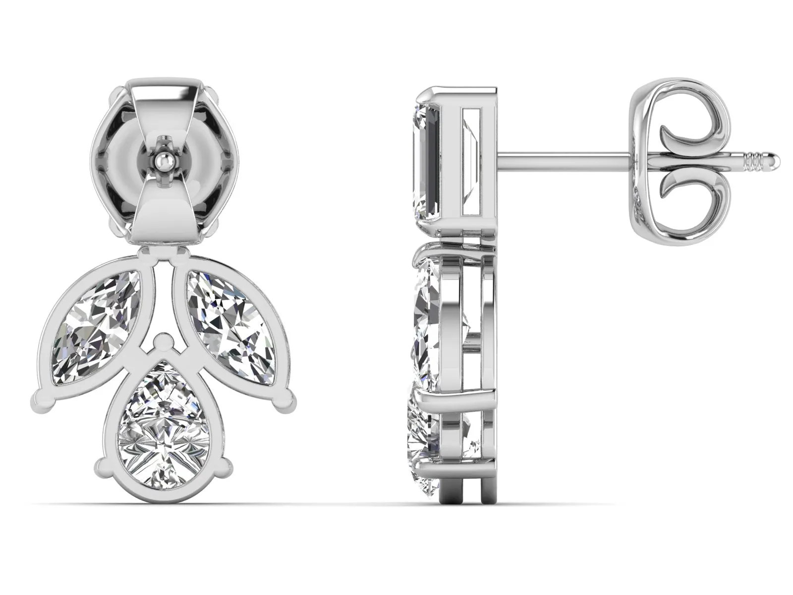 Floral Designer, Dangle Earrings - 6.51 ct.