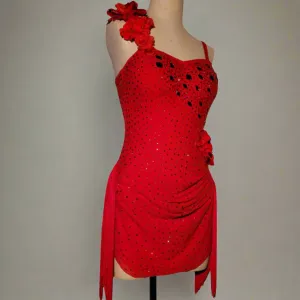 Floral Details Red Dance Dress