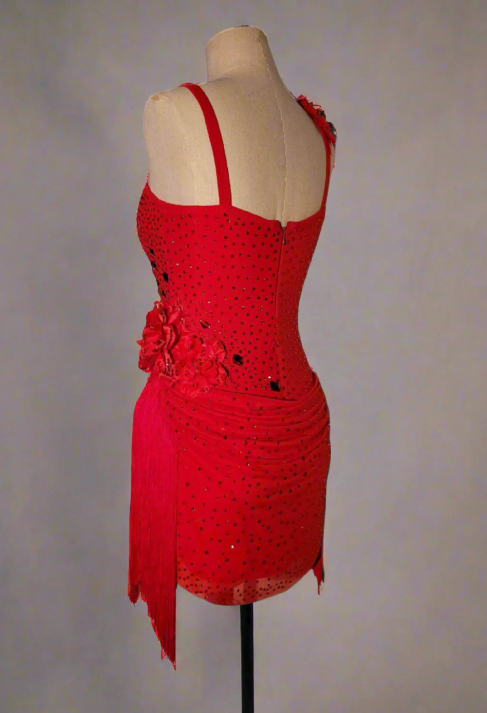 Floral Details Red Dance Dress