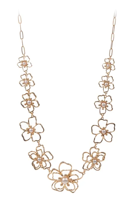 Flower Shaped Statement Necklace